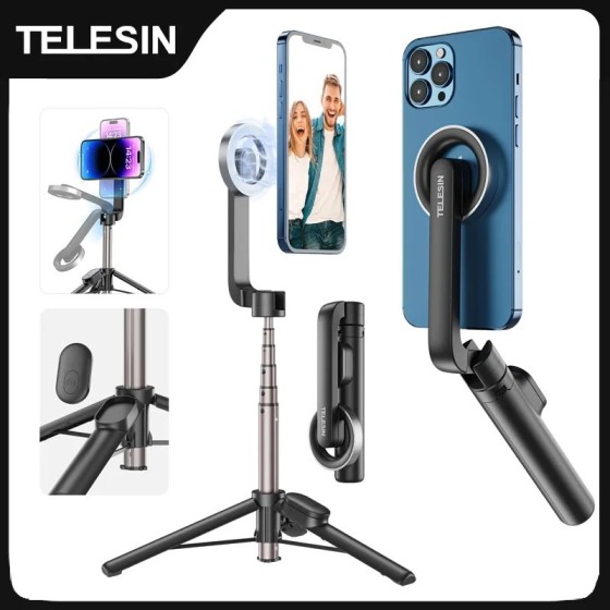 Selfie Stick Magnétique avec Télécommande pour Téléphone Portable, iPhone 14, 13, 12 Pro Max, HUAWEI, XIAOMI, SAMSUNG