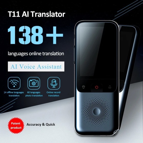 Traducteur multimedia portable 2024, assistant de voix IA intelligent avec reproduction en temps reel